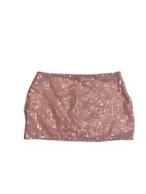 White Fox Pink Sequins Skirt